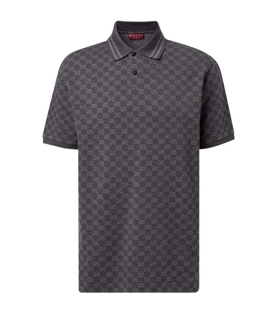 Gucci GG cotton piqué jacquard polo shirt