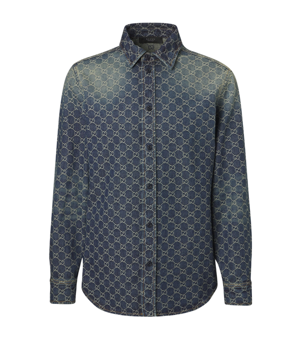 Gucci GG denim jacquard shirt