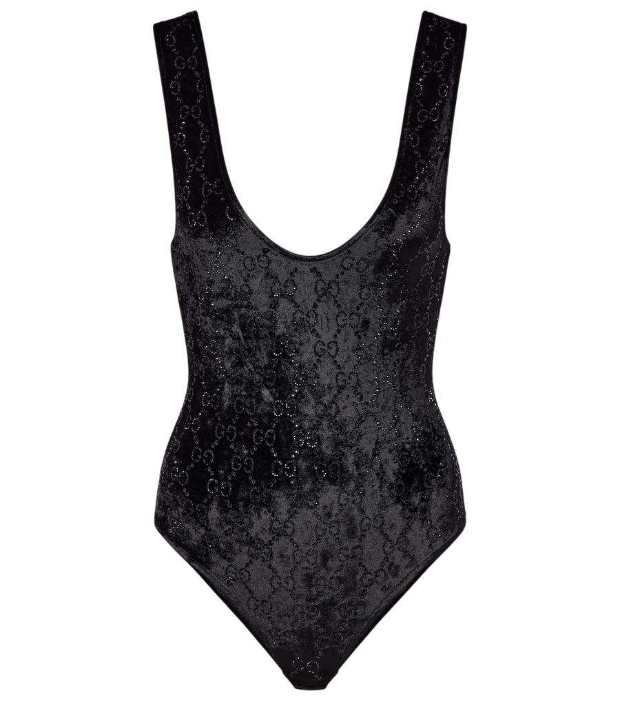 Body de chenilla con adornos GG de Gucci