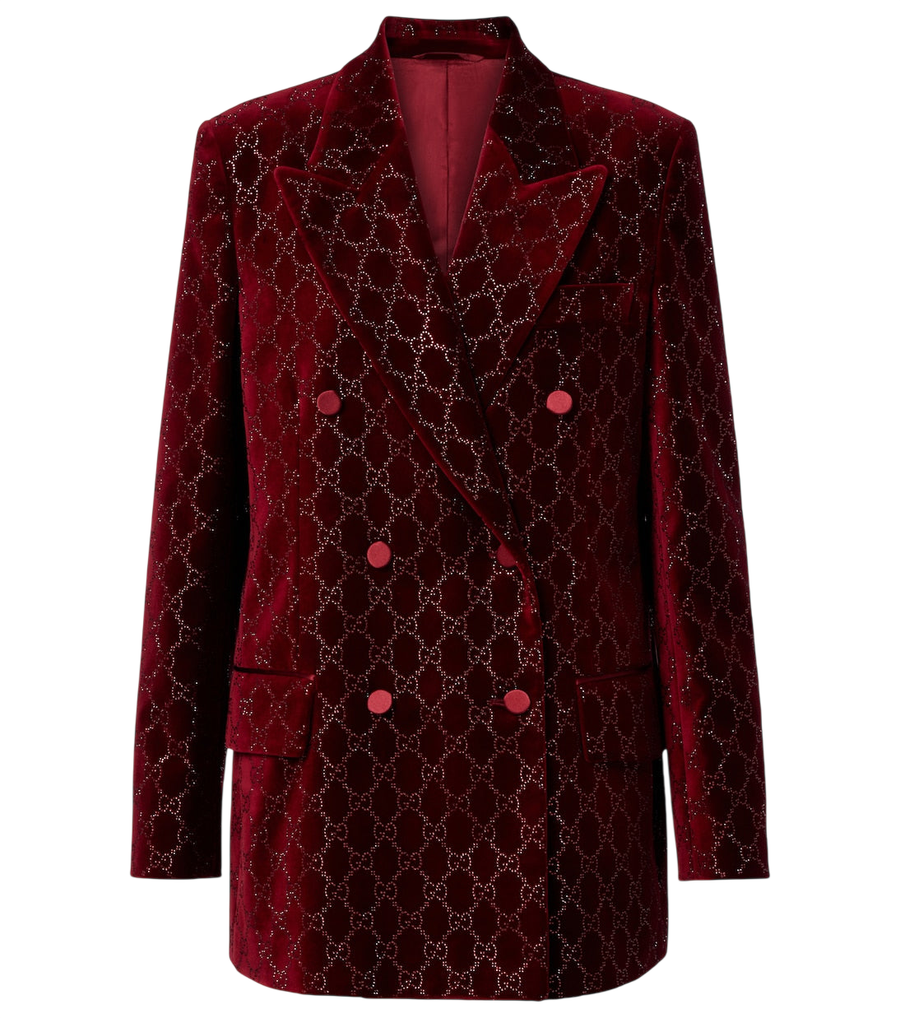 Gucci GG embellished cotton velvet blazer