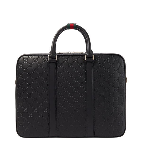 Gucci GG Emblem debossed leather briefcase