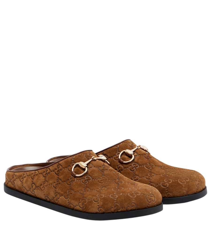 Gucci GG Horsebit suede mules