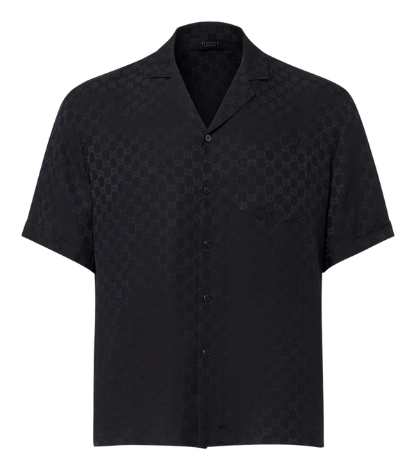 Gucci GG jacquard silk bowling shirt