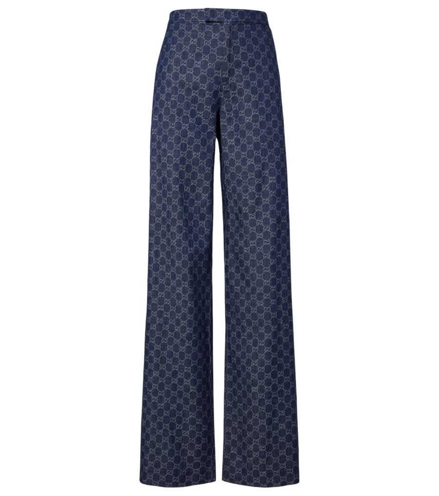 Jean large en jacquard GG Gucci