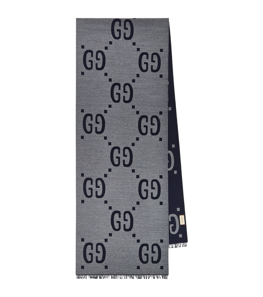 Gucci GG jacquard wool-silk scarf