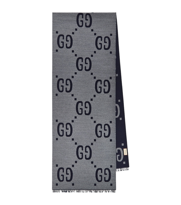 Gucci GG lenço jacquard de lã e seda