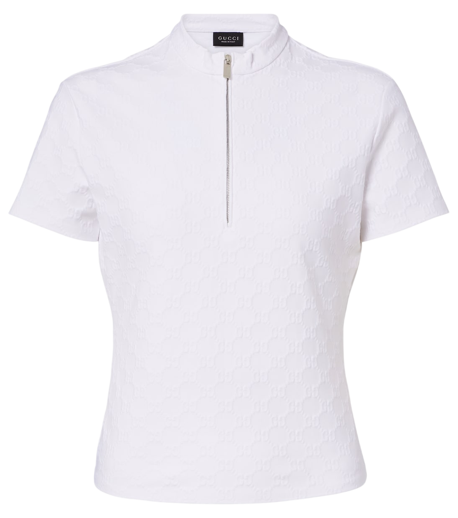 Haut demi-zip en jersey jacquard GG Gucci