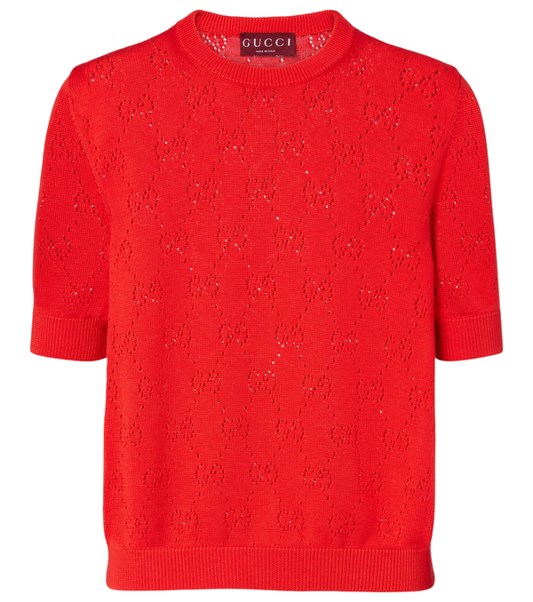 Gucci GG pointelle silk and cotton sweater