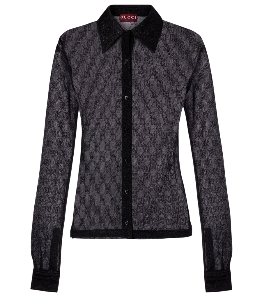 Gucci GG sheer lamé shirt