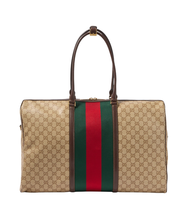 Gucci GG Borsa da viaggio media a righe Web
