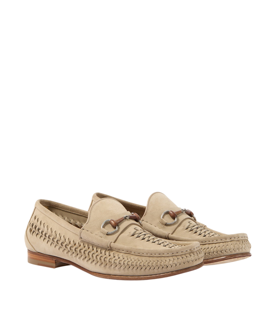 Gucci Horsebit 1953 woven suede loafers