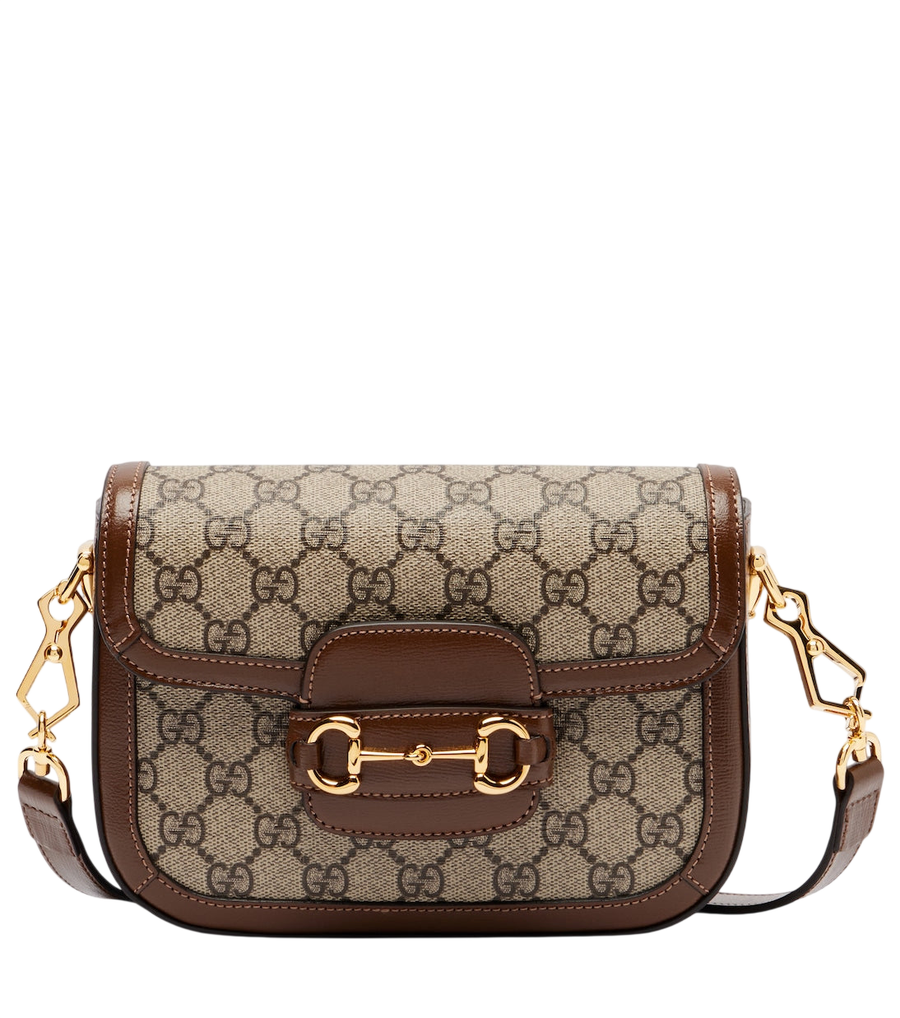 Gucci Horsebit 1955 Mini leather-trimmed shoulder bag