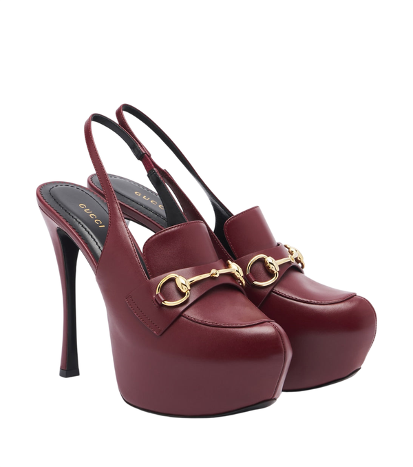 Zapatos de salón destalonados Gucci Horsebit en piel