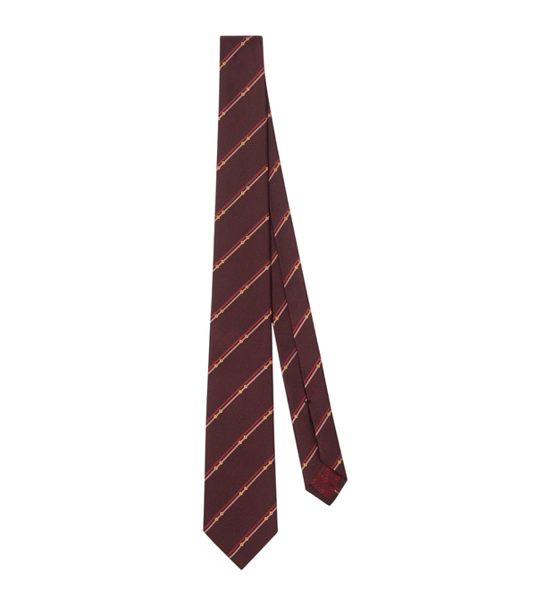 Corbata de jacquard de seda Horsebit de Gucci