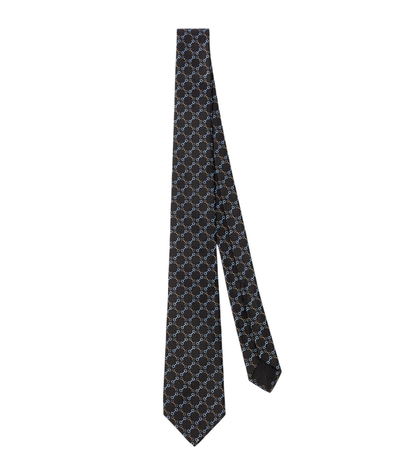 Corbata de jacquard de seda Horsebit de Gucci