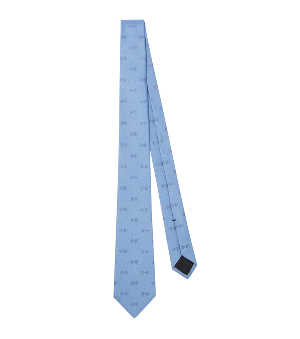 Gucci Gravata de seda jacquard com detalhe de Horsebit
