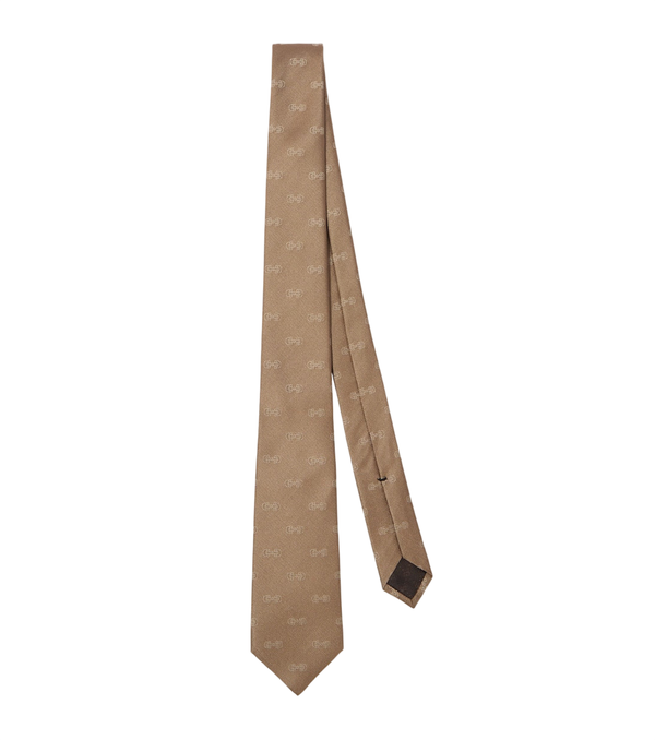 Gucci Gravata de seda jacquard com detalhe de Horsebit