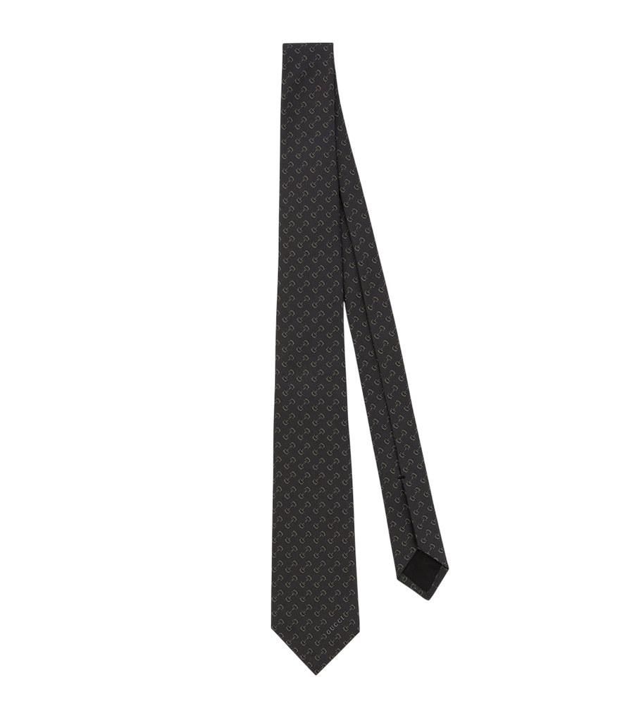 Gucci Horsebit silk jacquard tie