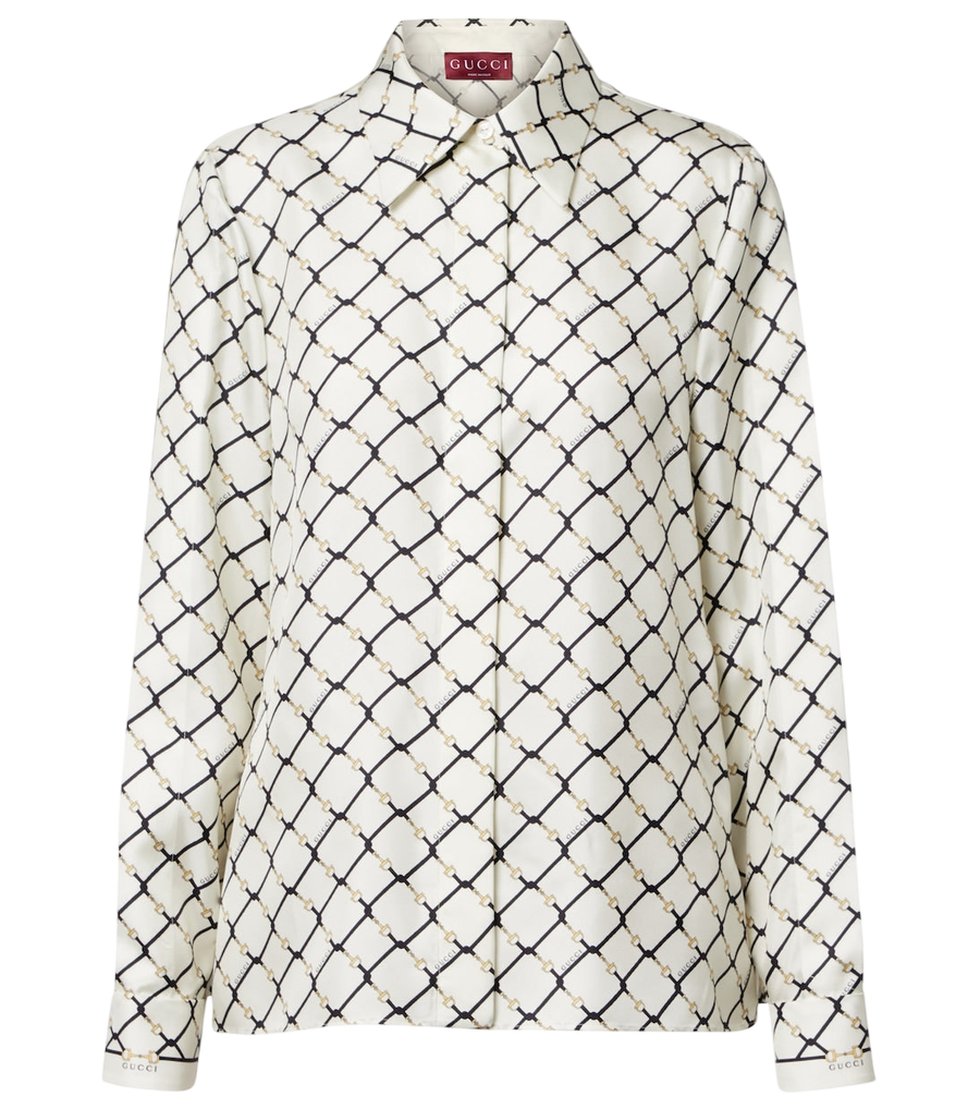 Chemise en sergé de soie Gucci Horsebit