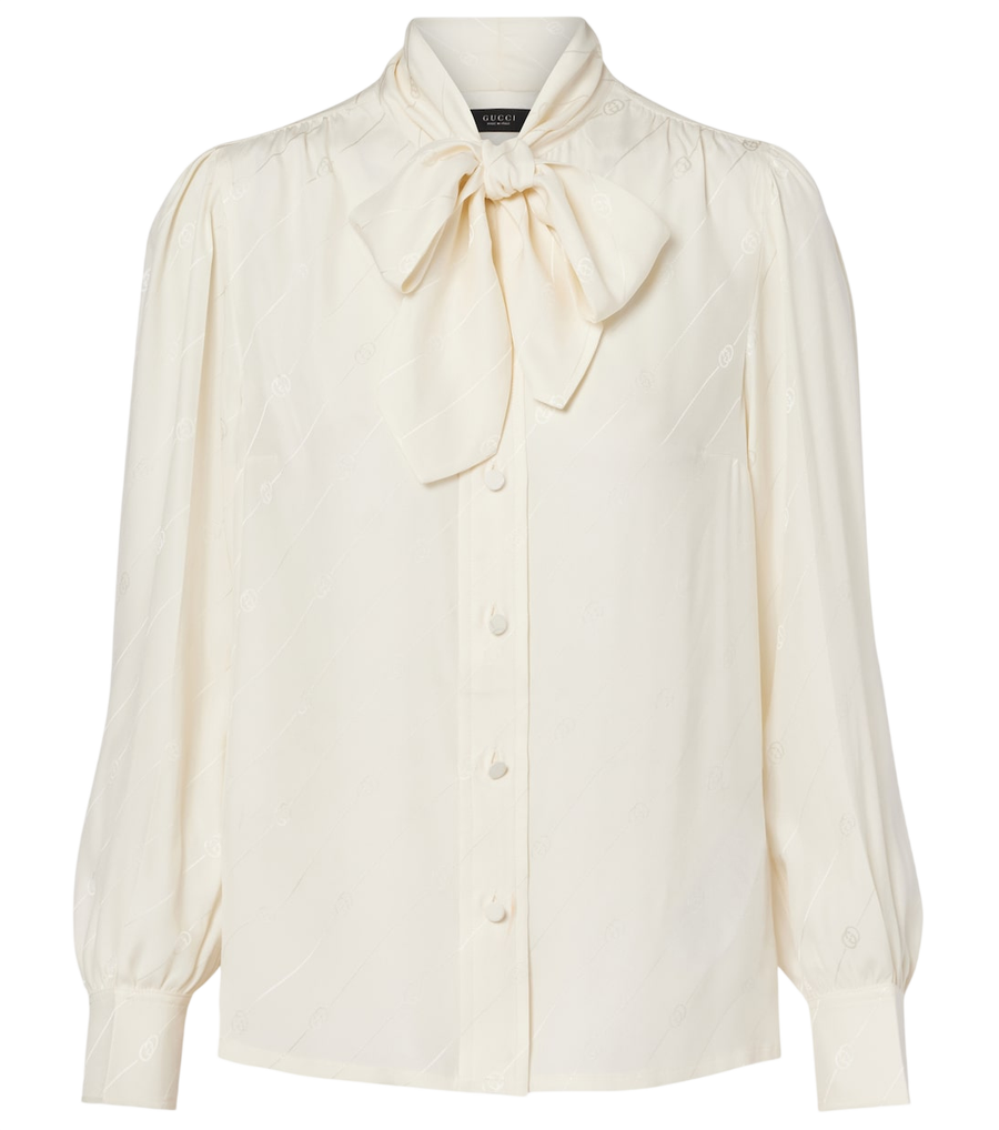 Gucci Interlocking G silk crêpe satin blouse