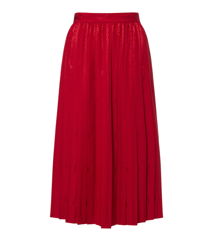 Gucci Interlocking G silk jacquard midi skirt