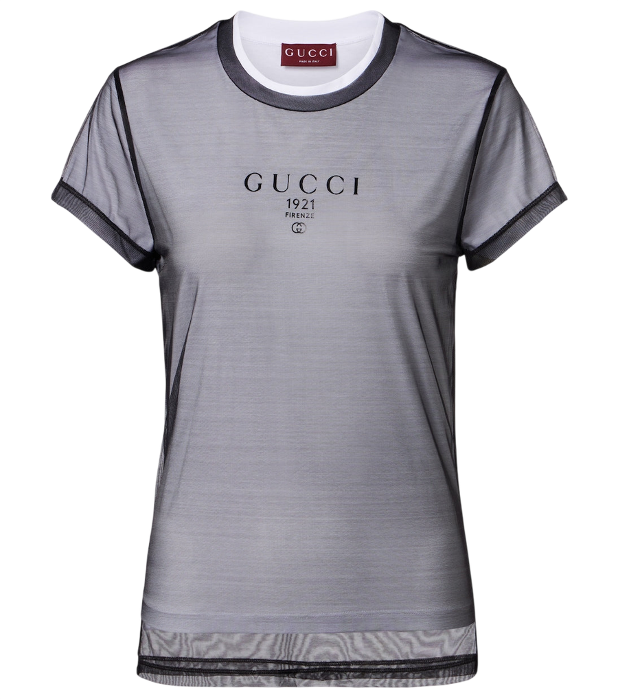 Gucci Layered cotton-blend jersey T-shirt