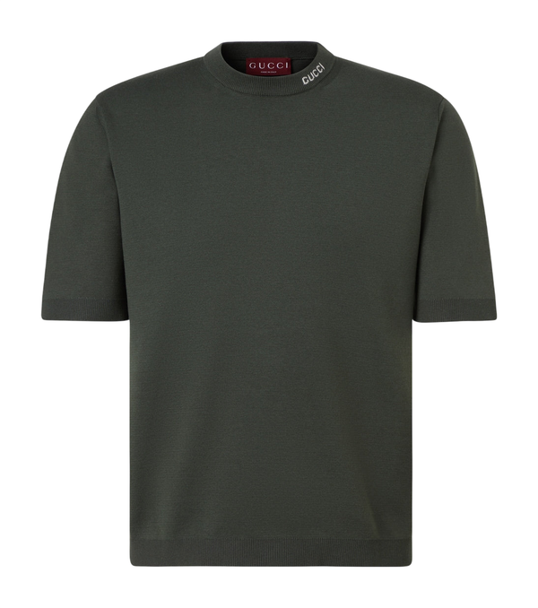 Gucci Logo silk and cotton T-shirt