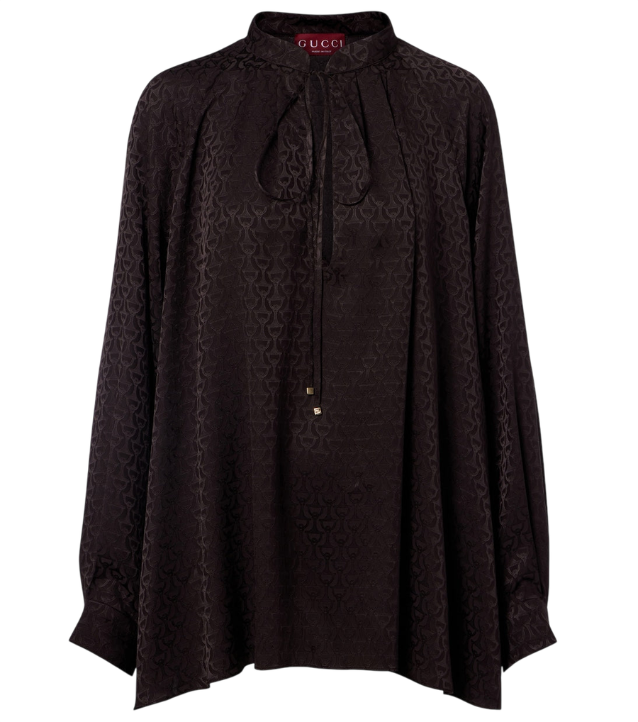 Camisa de seda estampada Gucci