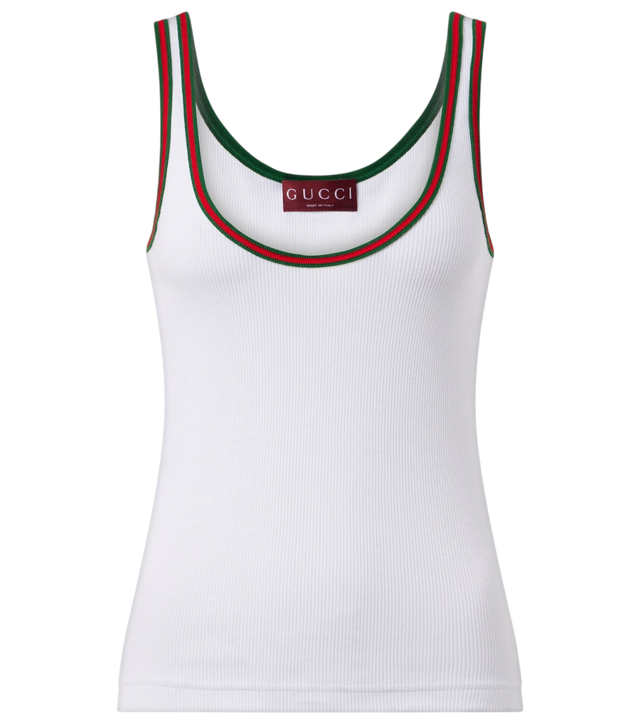 Gucci Ribbed-knit cotton tank top
