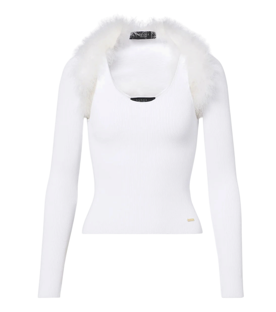 Gucci Ribbed-knit shrug and tank top set