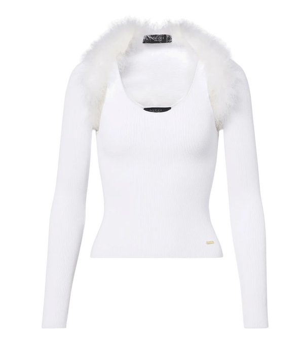 Gucci Ribbed-knit shrug and tank top set