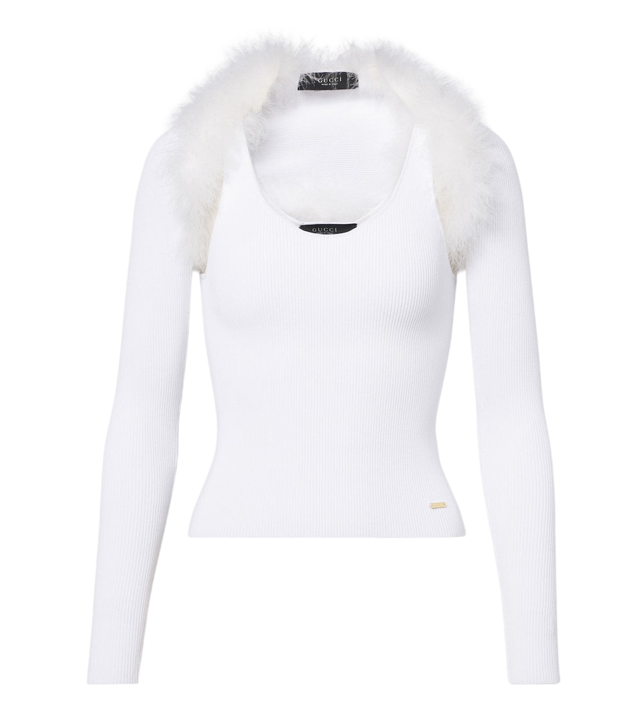 Gucci Ribbed-knit shrug and tank top set