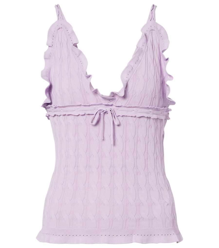 Gucci Ruffled cable-knit top