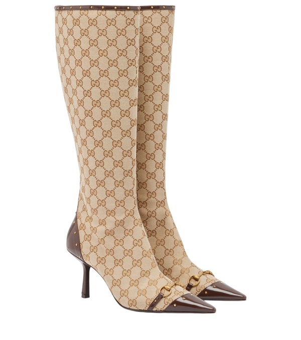 Gucci Savoy GG canvas knee-high boots