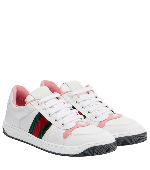Gucci Screener leather-trimmed sneakers