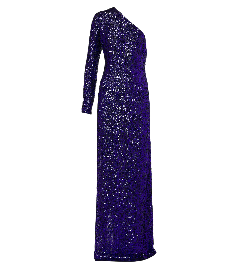 Gucci Sequined one-shoulder silk gown