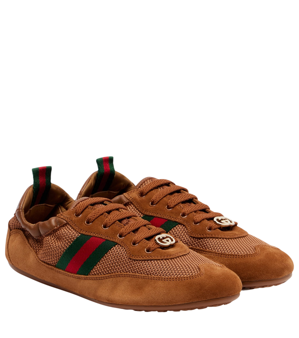 Gucci Shift suede-trimmed sneakers