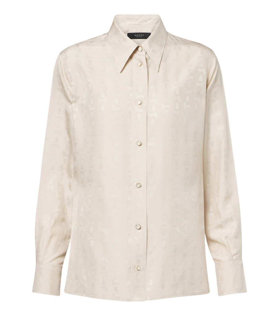 Camisa de jacquard de seda Gucci