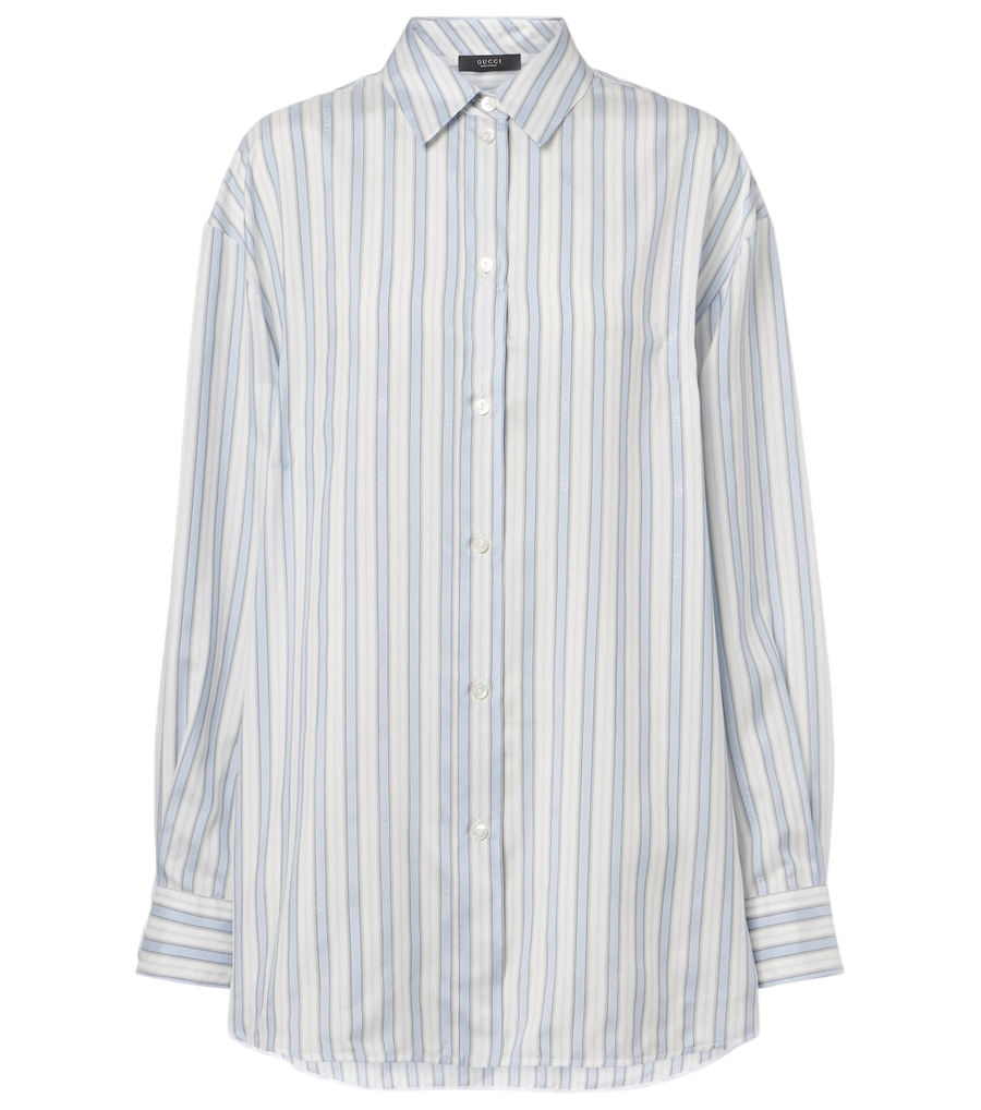 Camisa de seda a rayas de Gucci