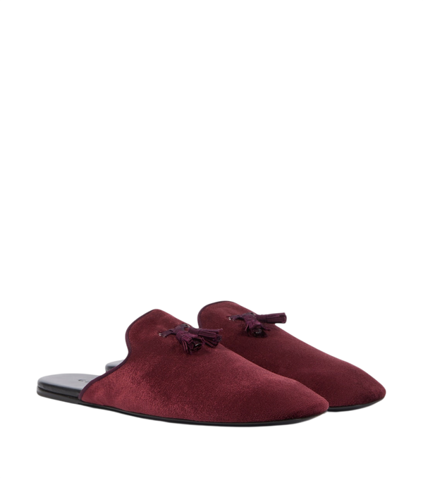 Gucci Sabot in velluto con nappe