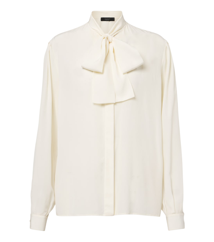 Gucci Tie-neck silk crêpe de chine blouse