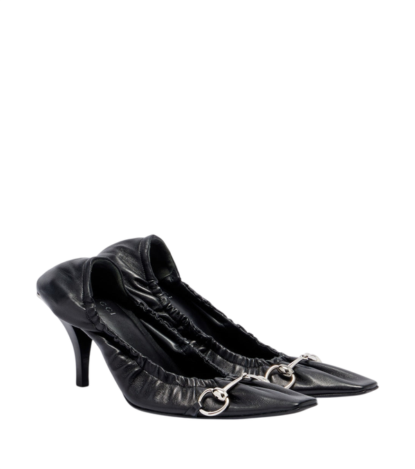 Zapatos de salón de piel con Horsebit Vittoria de Gucci