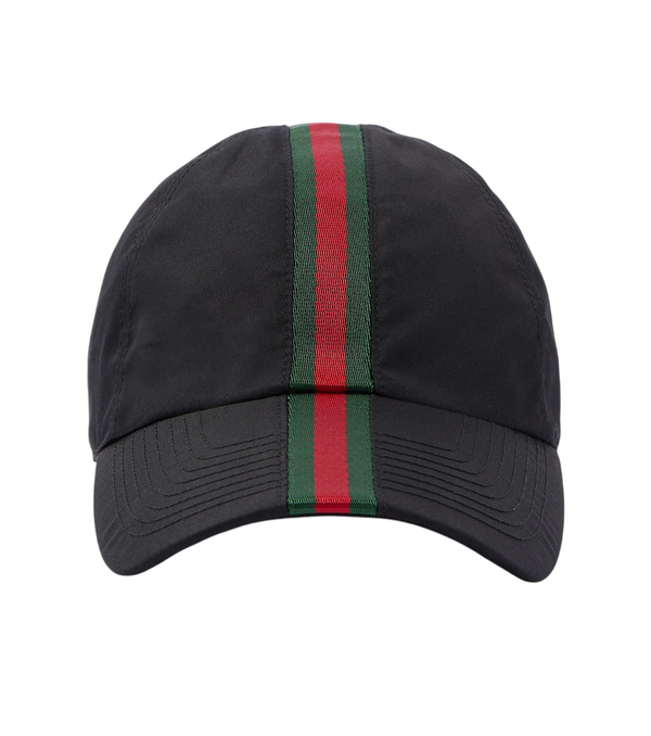 Gucci Cappellino da baseball in tela con strisce Web