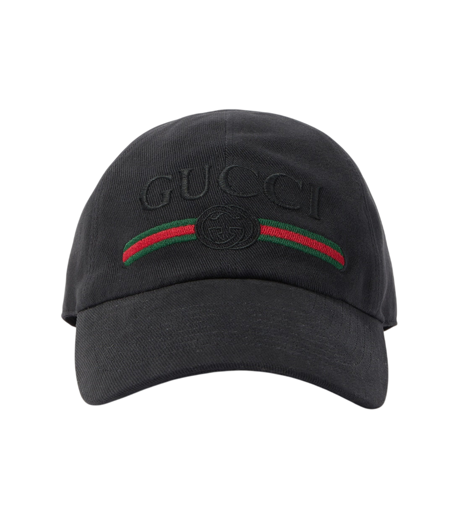 Gucci Web Stripe cotton baseball cap