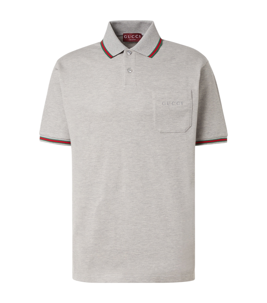 Gucci Web Stripe cotton-blend polo shirt
