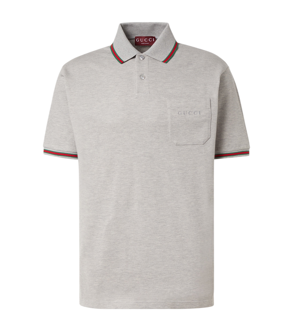 Gucci Web Stripe cotton-blend polo shirt