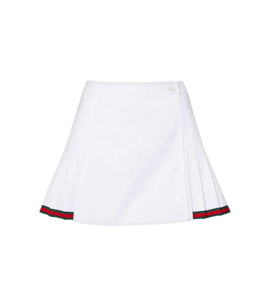 Gucci Web Stripe cotton poplin miniskirt