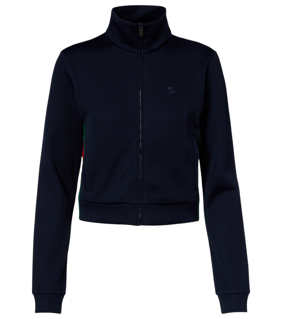 Gucci Web Stripe jersey zip-up sweatshirt