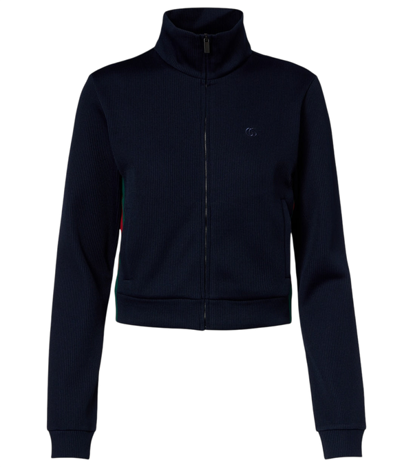 Gucci Web Stripe jersey zip-up sweatshirt