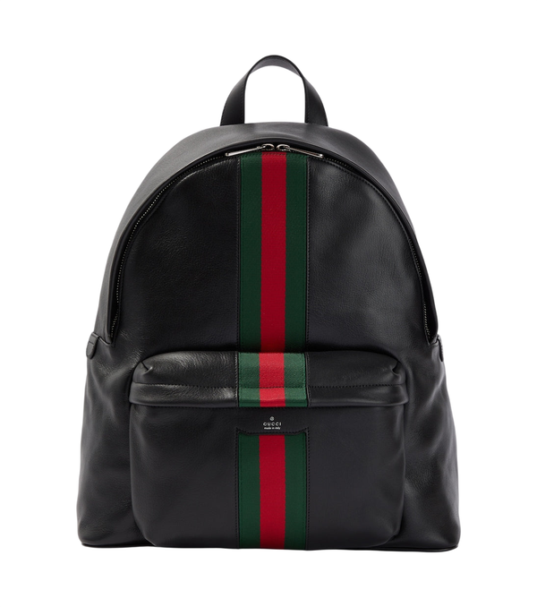 Gucci Web Stripe leather backpack